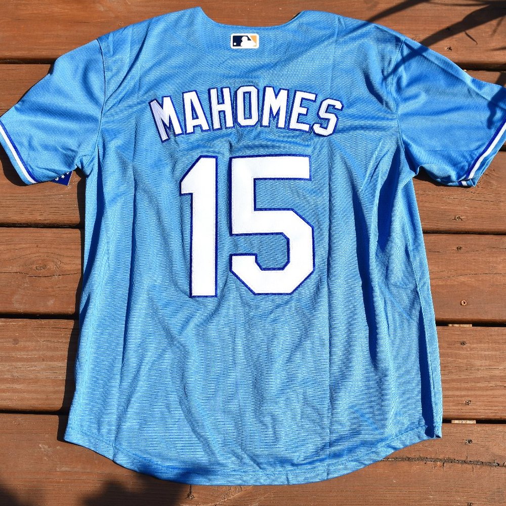 New Patrick Mahomes II Kansas City Royals BlueBaseball Jersey Adult Men's 3XL